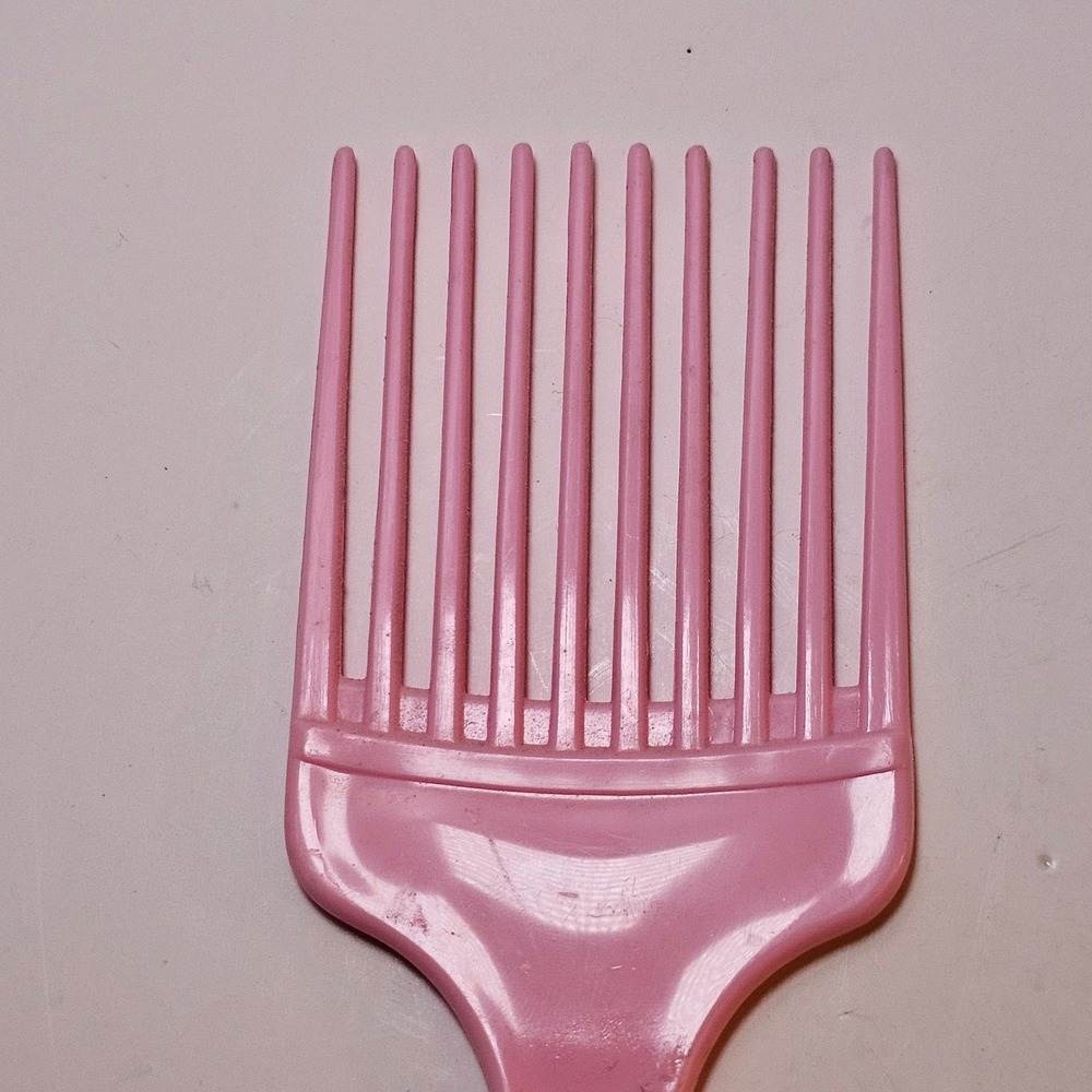 Vintage Pink Hair Pick Comb Wide Tooth Detangler Made in USA Retro Afro Lift - Picture 7 of 7
